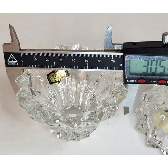 Zajecar 24% Lead Crystal Candle Holders Yugoslavia Holiday Decor Elegant Glasswa - Picture 9 of 10